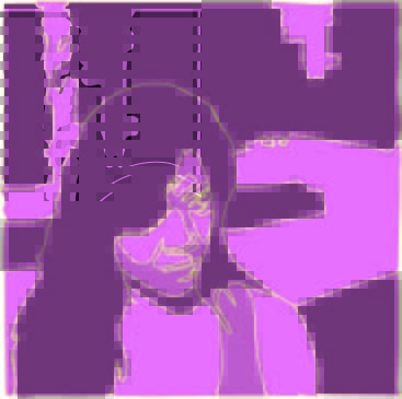 Different shades of pink/purple of a woman figure in vector graphic style.